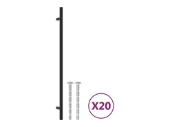 Puxadores para móveis 20 pcs 320 mm aço inoxidável preto