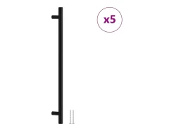 Puxadores para móveis 5 pcs 320 mm aço inoxidável preto