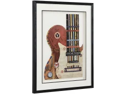 Quadro colagem efeito 3D com moldura preta - 50 x 70 cm - Multicolor - HERO