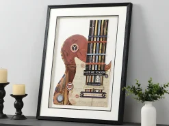 Quadro colagem efeito 3D com moldura preta - 50 x 70 cm - Multicolor - HERO