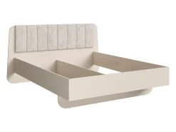 Quarto completo AMALIE bege – Cama baú 160x200 cm, guarda-roupa, cômoda, 2 mesinhas de cabeceira e prateleiras