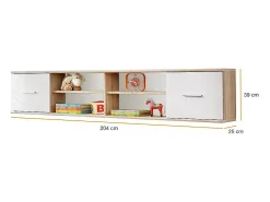 Quarto completo infantil, adolescente coleção DENVER. Guarda-roupa, cama, biblioteca, criado-mudo e prateleira.