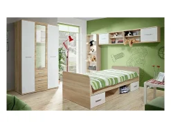 Quarto completo infantil, adolescente coleção DENVER. Guarda-roupa de 3 portas, cama, biblioteca e prateleira.