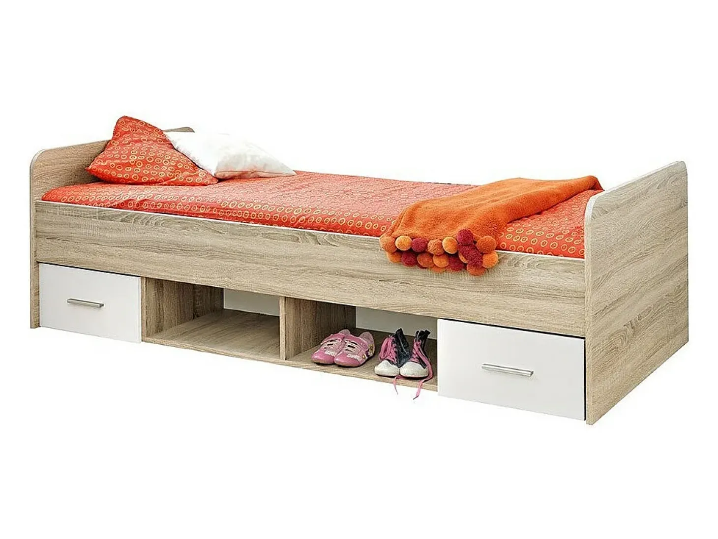 Quarto completo infantil, adolescente coleção DENVER. Guarda-roupa de 3 portas, cama, biblioteca e prateleira.