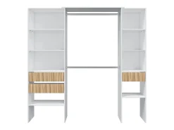 Quarto de vestir Ethna Branco Artik/Natur Moderno 190x187x40 cm