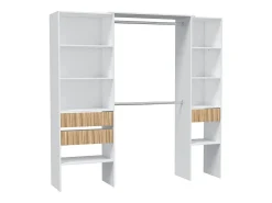 Quarto de vestir Ethna Branco Artik/Natur Moderno 190x187x40 cm
