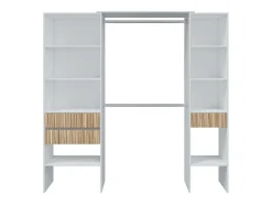 Quarto de vestir Ethna Branco Artik/Natur Moderno 190x187x40 cm