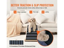 Rampa para Cães SucceBuy, Rampa Dobrável para Animais de Estimação, 104,9 CM de Comprimento, Altura Ajustável de 35,9 a 65,5 CM
