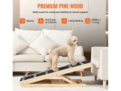 Rampa para Cães SucceBuy, Rampa Dobrável para Animais de Estimação, 104,9 CM de Comprimento, Altura Ajustável de 35,9 a 65,5 CM