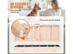 Rampa para Cães SucceBuy, Rampa Dobrável para Animais de Estimação, 104,9 CM de Comprimento, Altura Ajustável de 35,9 a 65,5 CM