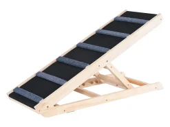 Rampa para Cães SucceBuy, Rampa Dobrável para Animais de Estimação, 104,9 CM de Comprimento, Altura Ajustável de 35,9 a 65,5 CM