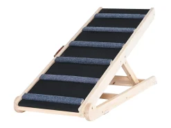 Rampa para Cães SucceBuy, Rampa Dobrável para Animais de Estimação, 104,9 CM de Comprimento, Altura Ajustável de 35,9 a 65,5 CM