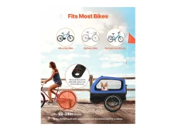 Reboque bicicleta SucceBuy para Cão, Carga 40 kg, Porta Animais de Estimação de Bicicletas, Quadro Dobrável Fácil com Roda a Liberação Rápida, Refletor