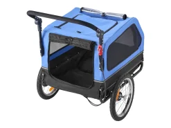 Reboque bicicleta SucceBuy para Cão, Carga 40 kg, Carrinho de Animais de Estimação 2 em 1, Quadro Dobrável Fácil com Roda a Liberação Rápida