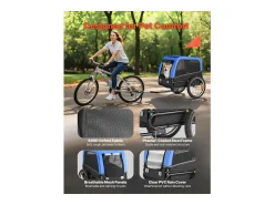 Reboque bicicleta SucceBuy para Cão, Carga 30 kg, Porta Animais de Estimação de Bicicletas, Quadro Dobrável Fácil com Roda a Liberação Rápida, Refletor