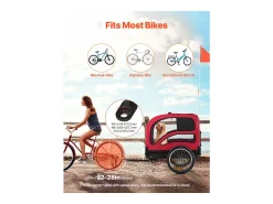 Reboque bicicleta SucceBuy para Cão, Carga 45 kg, Porta Animais de Estimação de Bicicletas, Quadro Dobrável Fácil com Roda a Liberação Rápida, Refletor
