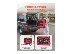 Reboque bicicleta SucceBuy para Cão, Carga 45 kg, Porta Animais de Estimação de Bicicletas, Quadro Dobrável Fácil com Roda a Liberação Rápida, Refletor