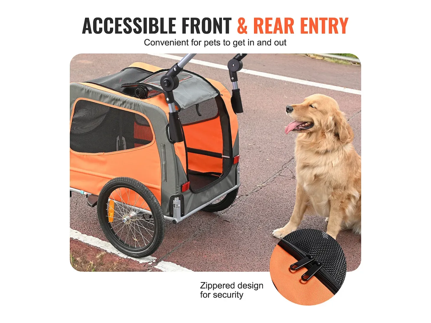 Reboque de Bicicleta 2 em 1, SucceBuy Reboque e Carrinho para Animais de Estimação, Capacidade de Transporte de Cães e Gatos de 30 kg, Resistente à Água