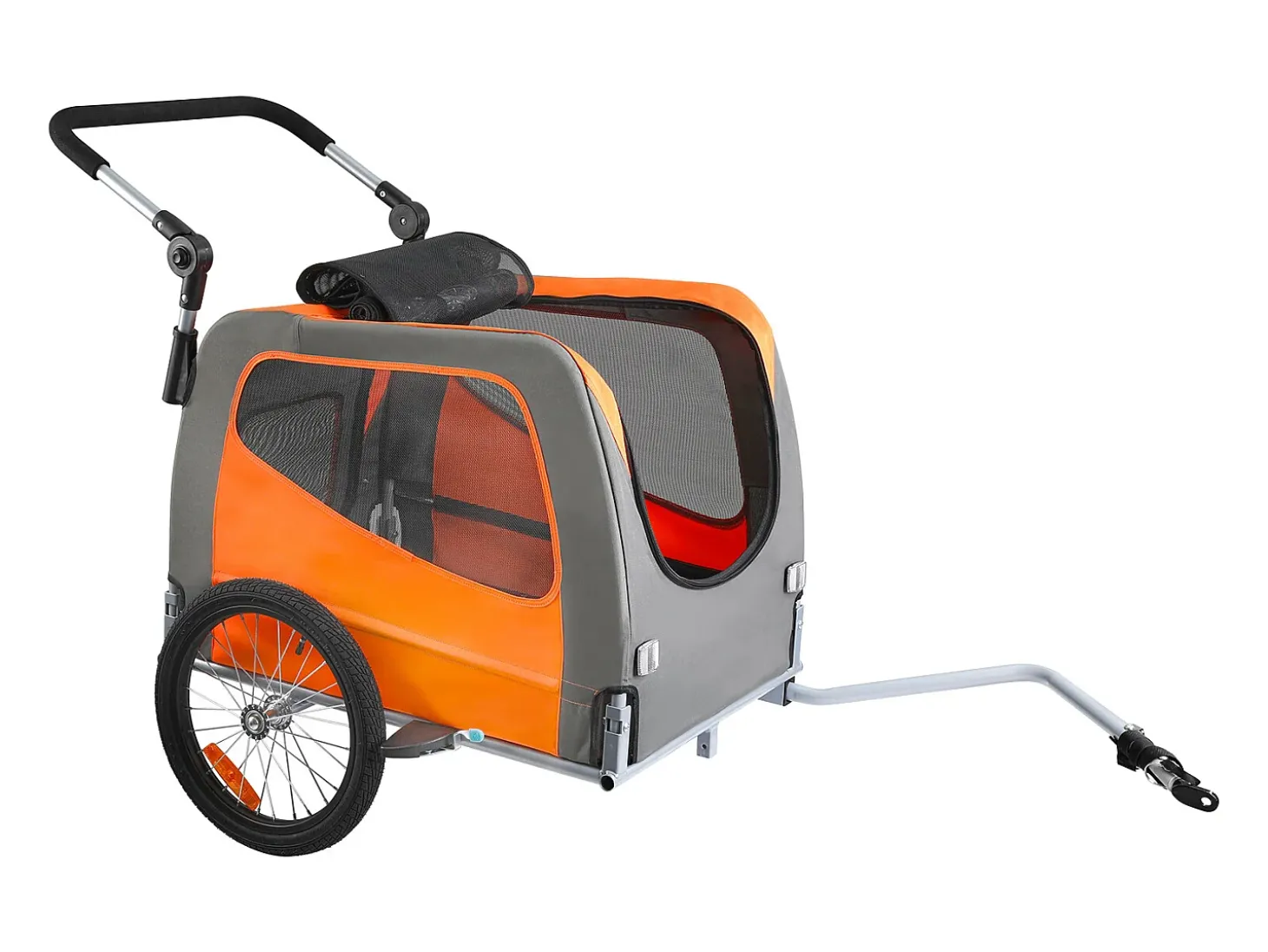 Reboque de Bicicleta 2 em 1, SucceBuy Reboque e Carrinho para Animais de Estimação, Capacidade de Transporte de Cães e Gatos de 30 kg, Resistente à Água