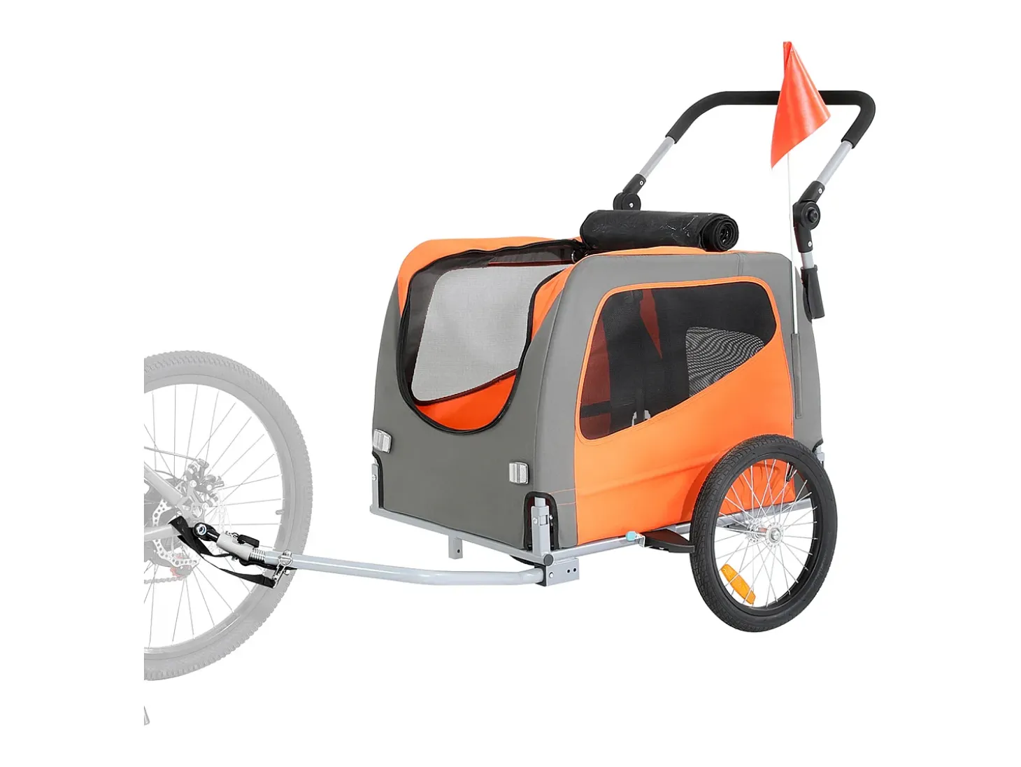 Reboque de Bicicleta 2 em 1, SucceBuy Reboque e Carrinho para Animais de Estimação, Capacidade de Transporte de Cães e Gatos de 30 kg, Resistente à Água