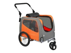 Reboque de Bicicleta 2 em 1, SucceBuy Reboque e Carrinho para Animais de Estimação, Capacidade de Transporte de Cães e Gatos de 30 kg, Resistente à Água