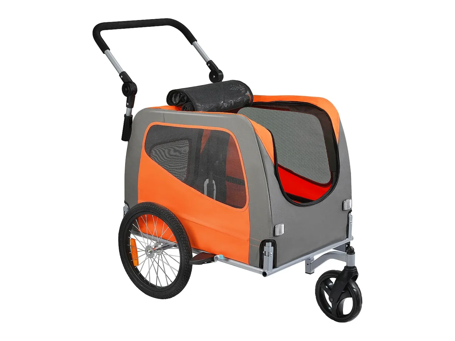 Reboque de Bicicleta 2 em 1, SucceBuy Reboque e Carrinho para Animais de Estimação, Capacidade de Transporte de Cães e Gatos de 30 kg, Resistente à Água