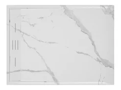 Receptor de estilo italiano cortável em resina SMC - Branco marmorizado - 120 x 90 cm - LYROSA