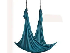 Rede De Yoga Aérea SucceBuy Rede De Yoga Aérea 5,5 Metros Nylon Suspenso Sling Inversão Verde