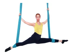 Rede De Yoga Aérea SucceBuy 5,5 Metros, Nylon, Azul, Kit Completo Para Fitness