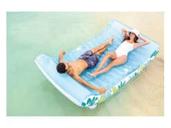 Rede Inflável Tropical 1 Lugar 224 cm PVC Multicolor com Guarda-Sol e Porta-Copos