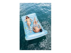 Rede Inflável Tropical 1 Lugar 224 cm PVC Multicolor com Guarda-Sol e Porta-Copos