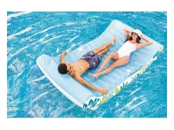 Rede Inflável Tropical 1 Lugar 224 cm PVC Multicolor com Guarda-Sol e Porta-Copos