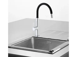 Reflet misturador para lava-loiça cromado e preto Essebagno