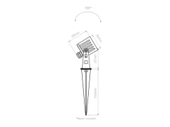 Refletor LED quadrado ZAS Beneito 7W IP65, cor corten