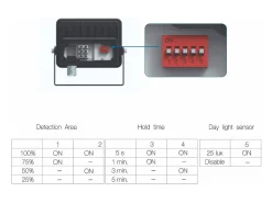 Refletor LED SKY 30W IP65 com sensor integrado 4000k Preto
