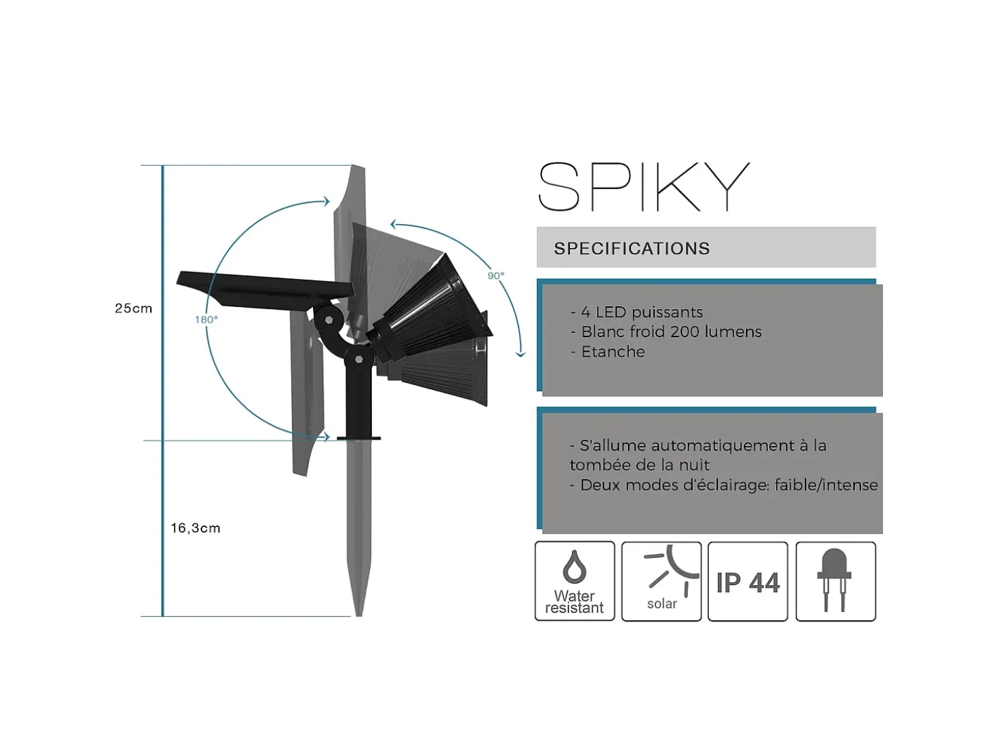 Refletor solar 200LM SPIKY
