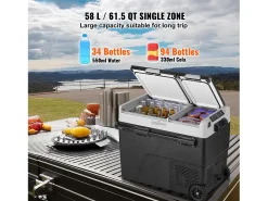 Refrigerador Portátil SucceBuy 58 L, Dupla Zona, Refrigerador Congelador para Carro e Casa