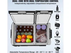 Refrigerador Portátil SucceBuy 58 L, Dupla Zona, Refrigerador Congelador para Carro e Casa