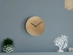 Relógio de parede Art Déco - Diâmetro 50 cm - Metal - Dourado - FELINAR