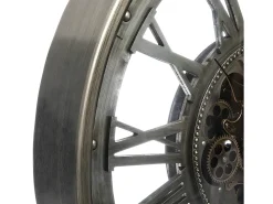 Relógio de Parede com Mecanismo Aparente em Metal Envelhecido de 80 cm de Diâmetro