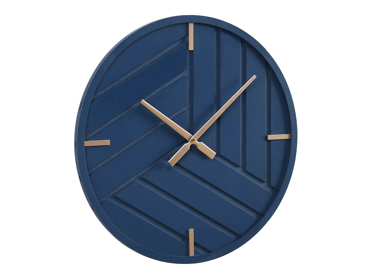 Relógio de parede contemporâneo D. 50 cm MDF azul e dourado - HERTI