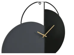 Relógio de parede design em metal D45 x L77 x A4,5 cm preto e dourado - FERNIA