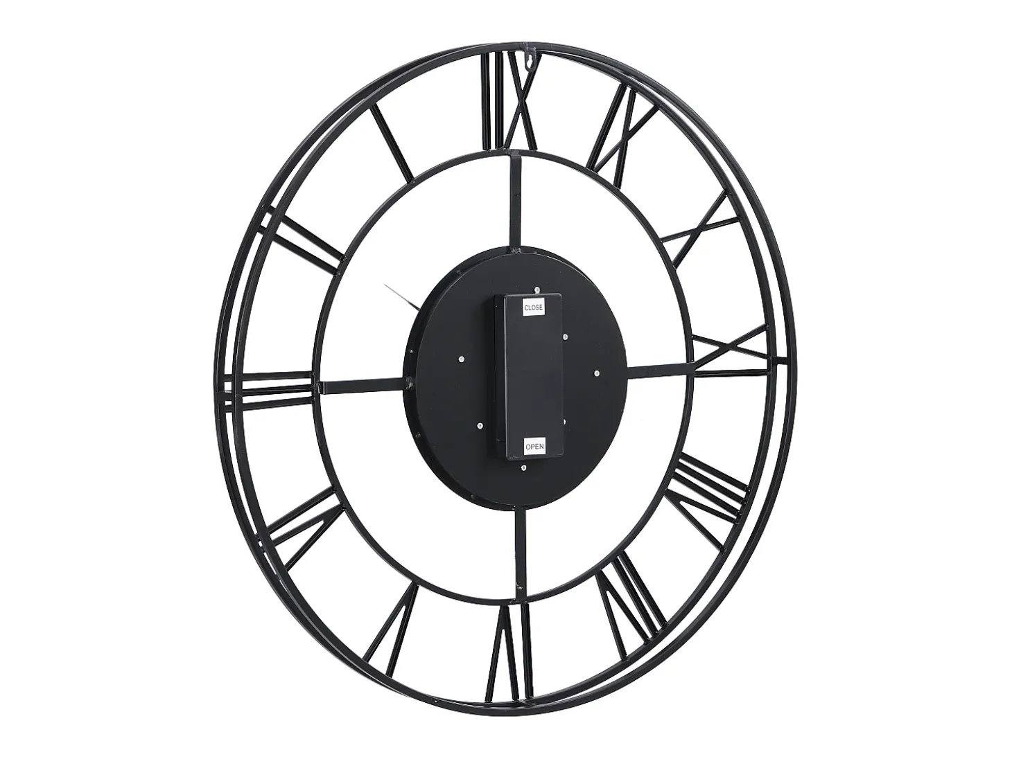 Relógio de parede industrial D. 80 cm metal preto e dourado - KARIAL
