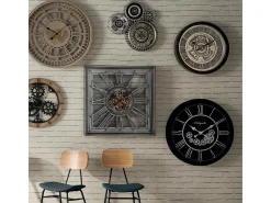 Relógio de parede Ivy, design preto contemporâneo, 61 cm, estilo moderno