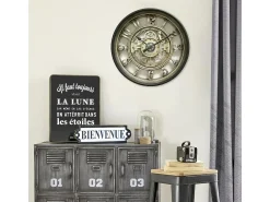 Relógio de parede Sarkis, design elegante cinza 50 cm, sala de estar e sala de jantar