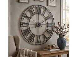 Relógio de Parede Tibor, Preto, 88 cm, para Sala de Estar e Sala de Jantar, Design Moderno