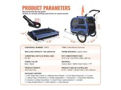 Remolque e Carrinho SucceBuy, para Animais de Estimação, Porta-Cães e Gatos, Carga de 45 kg, Resistente à Água