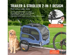 Remolque e Carrinho SucceBuy, para Animais de Estimação, Porta-Cães e Gatos, Carga de 45 kg, Resistente à Água
