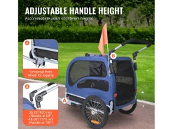 Remolque e Carrinho SucceBuy, para Animais de Estimação, Porta-Cães e Gatos, Carga de 45 kg, Resistente à Água