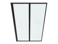 Resguardo de banheira dobrável metal preto fosco estilo atelier 80 x 140 cm DISTRICT